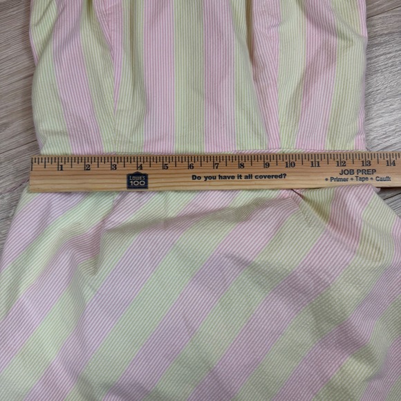 Lilly Pulitzer Sienna Pink Lime Green Striped Seersucker Strapless Floral Sz 6 - Picture 4 of 8